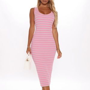 Pink stripe dress